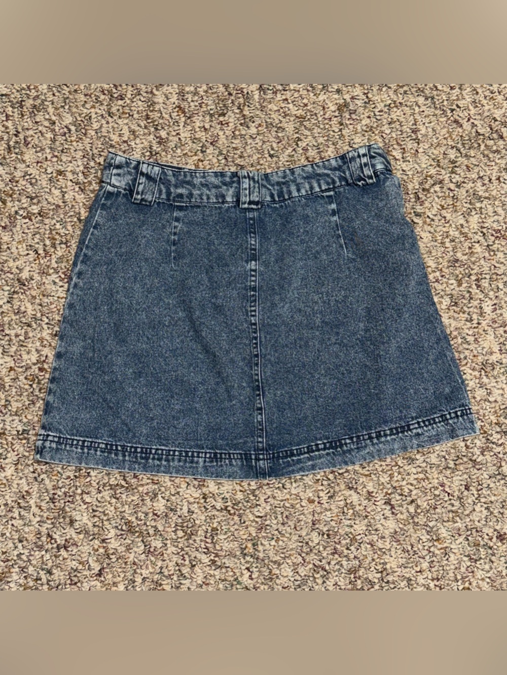 Women's size small skirt Denim Mini Skirt with Pink Floral Embroidery - Picture 2 of 5